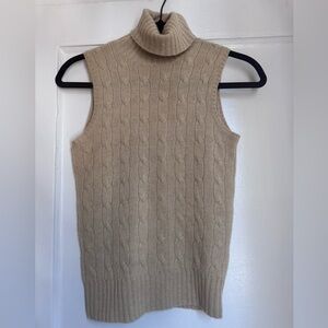 Ralph Lauren 100% cashmere Beige Knit Sweater Vest
